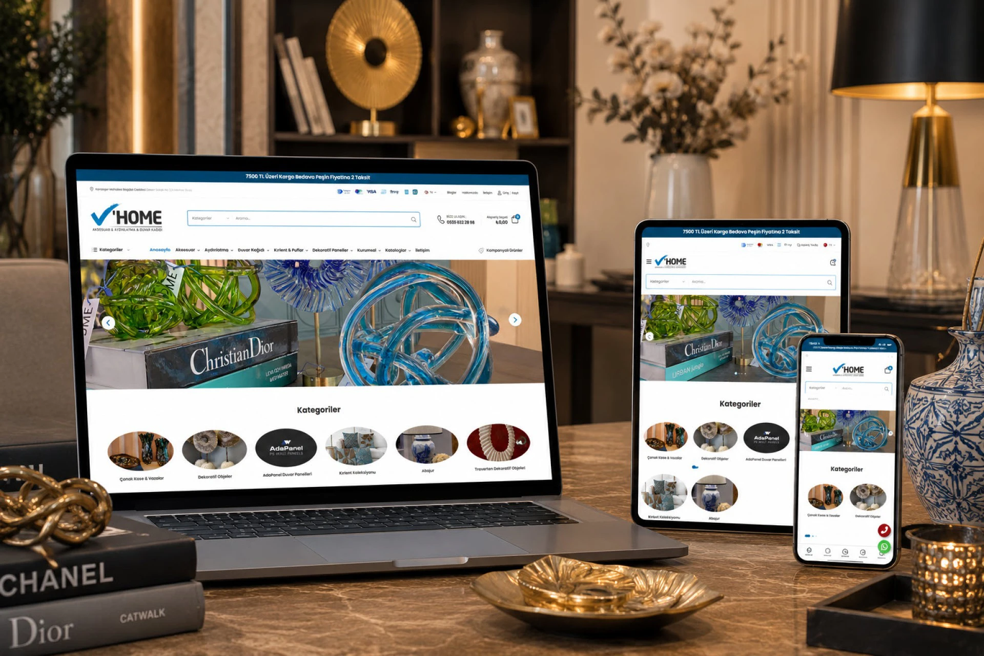 V Home Aksesuar Online Satış Sitesi