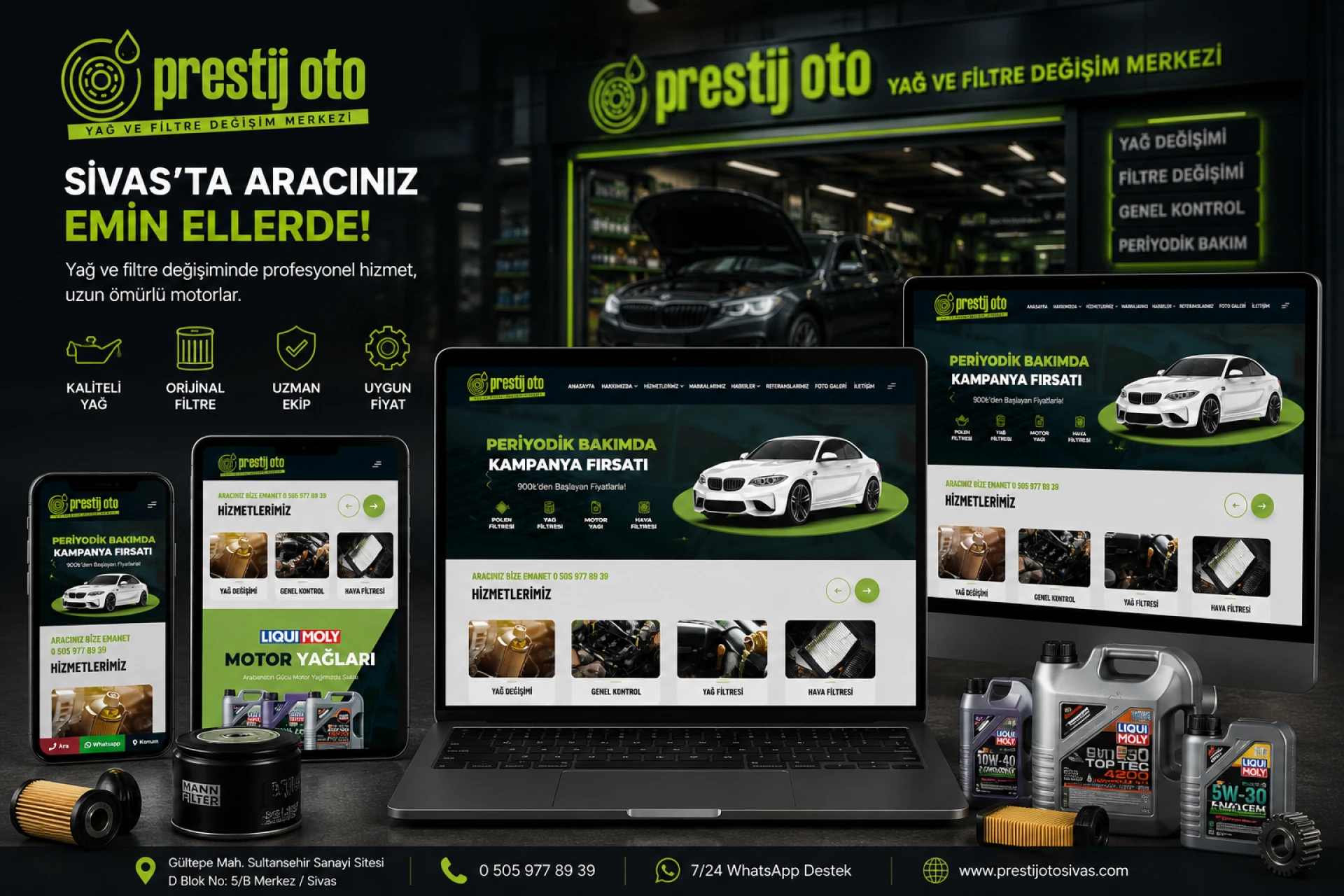 Sivas Prestij Oto Yağ ve Filtre Değişim Merkezi